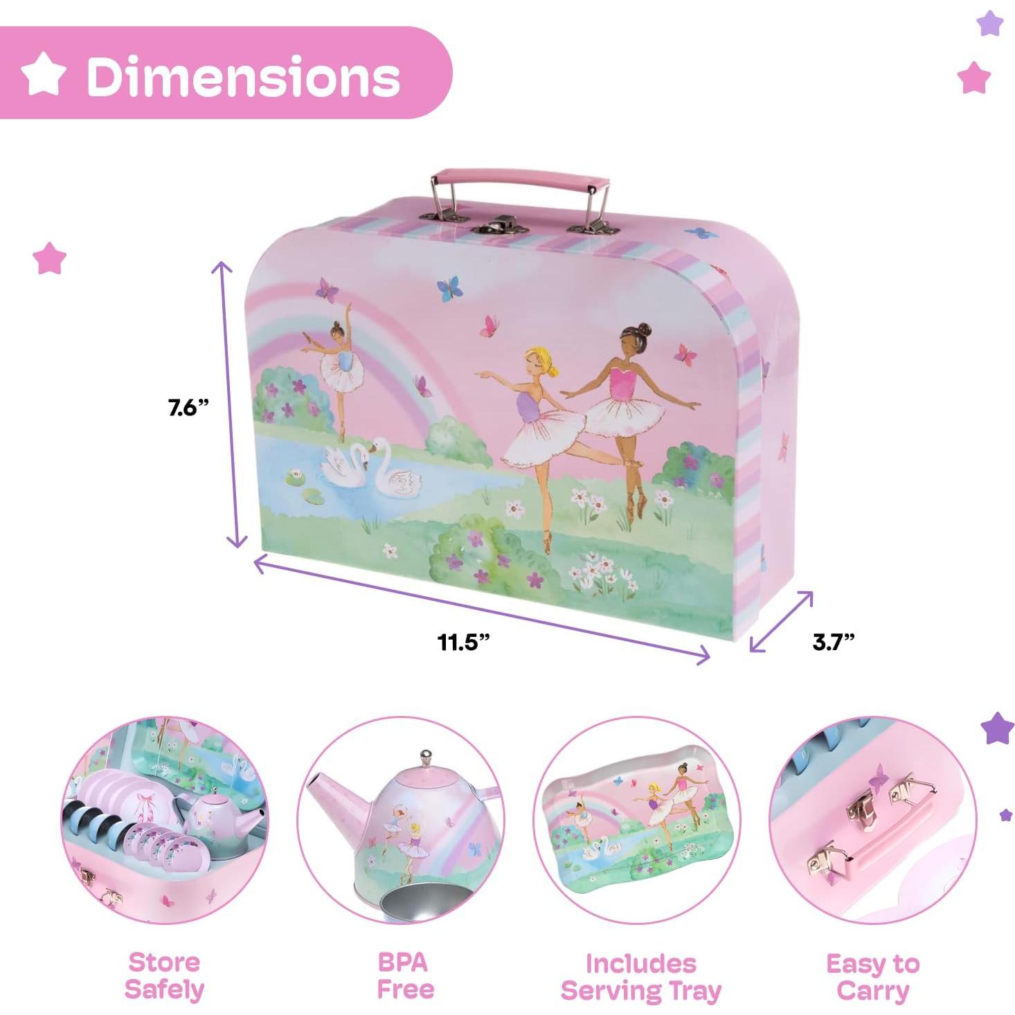 Juego de té Jewelkeeper Bailarina 15 Piezas con Estuche