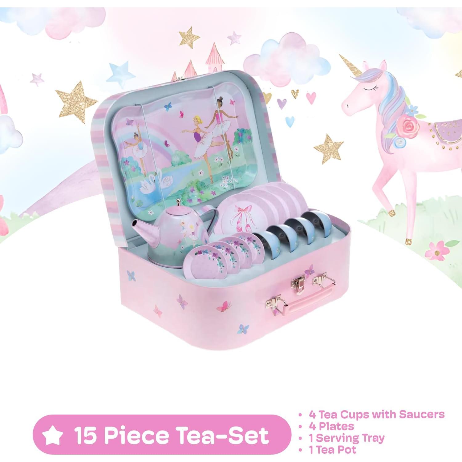 Juego de té Jewelkeeper Bailarina 15 Piezas con Estuche