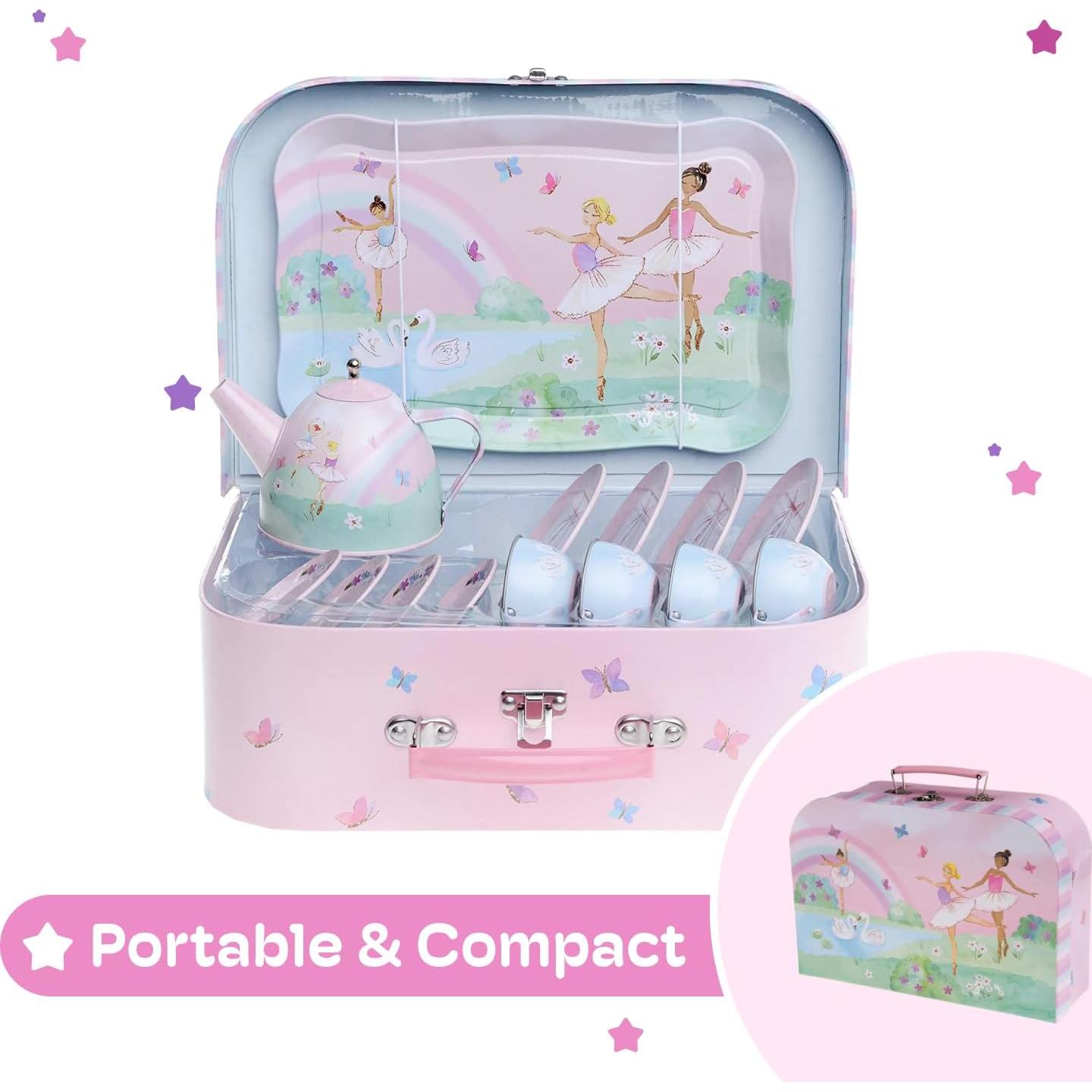 Juego de té Jewelkeeper Bailarina 15 Piezas con Estuche