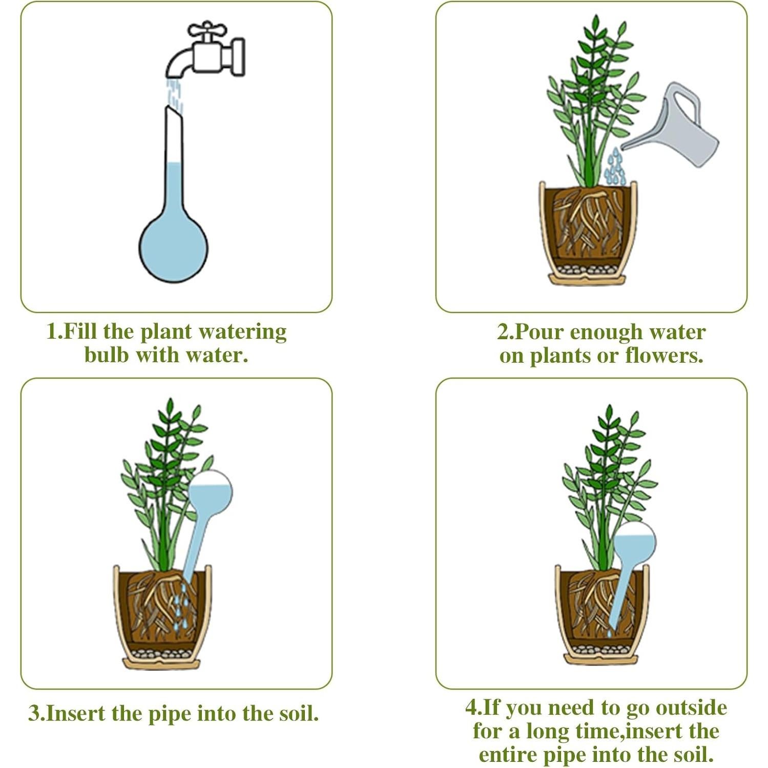12 Bombillas de Riego Automático Pynqdfu Transparentes