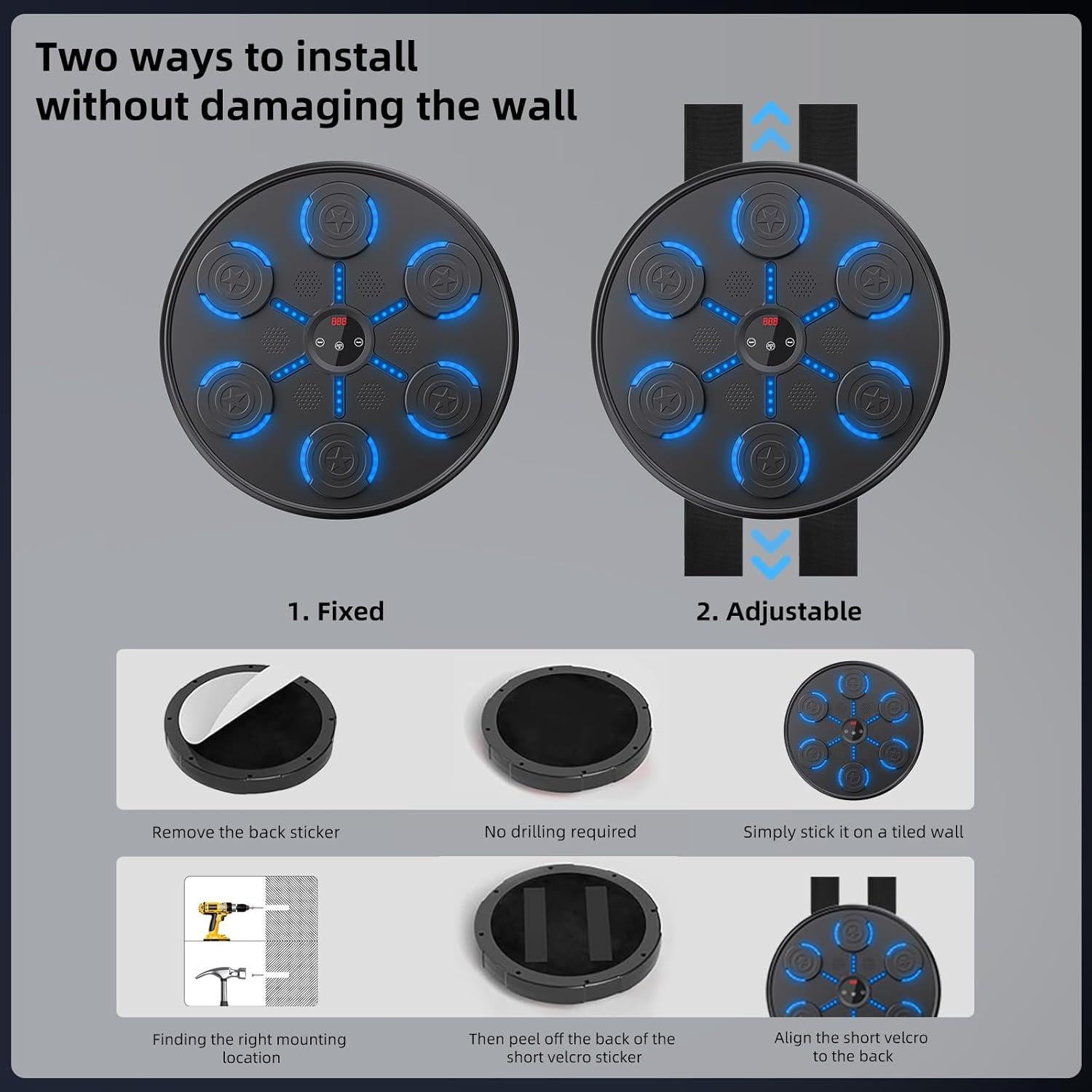 Máquina de Boxeo Musical ZWOTNDT con Guantes y 9 Modos