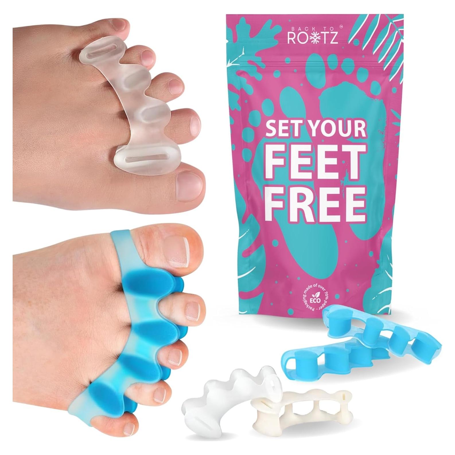 Separadores de Dedos de Silicona Grado Médico BACK TO ROOTZ - Juego de 4