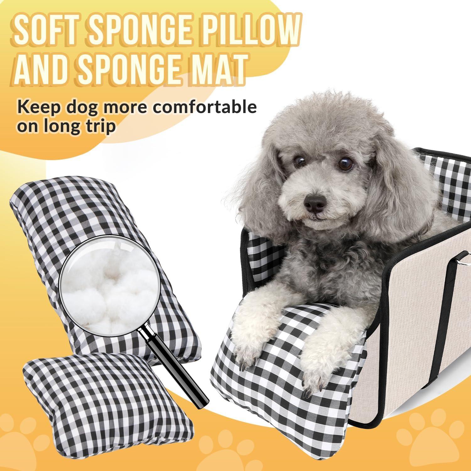 Asiento de Coche para Perros SlowTon Beige - Elevador 42x22x22 cm