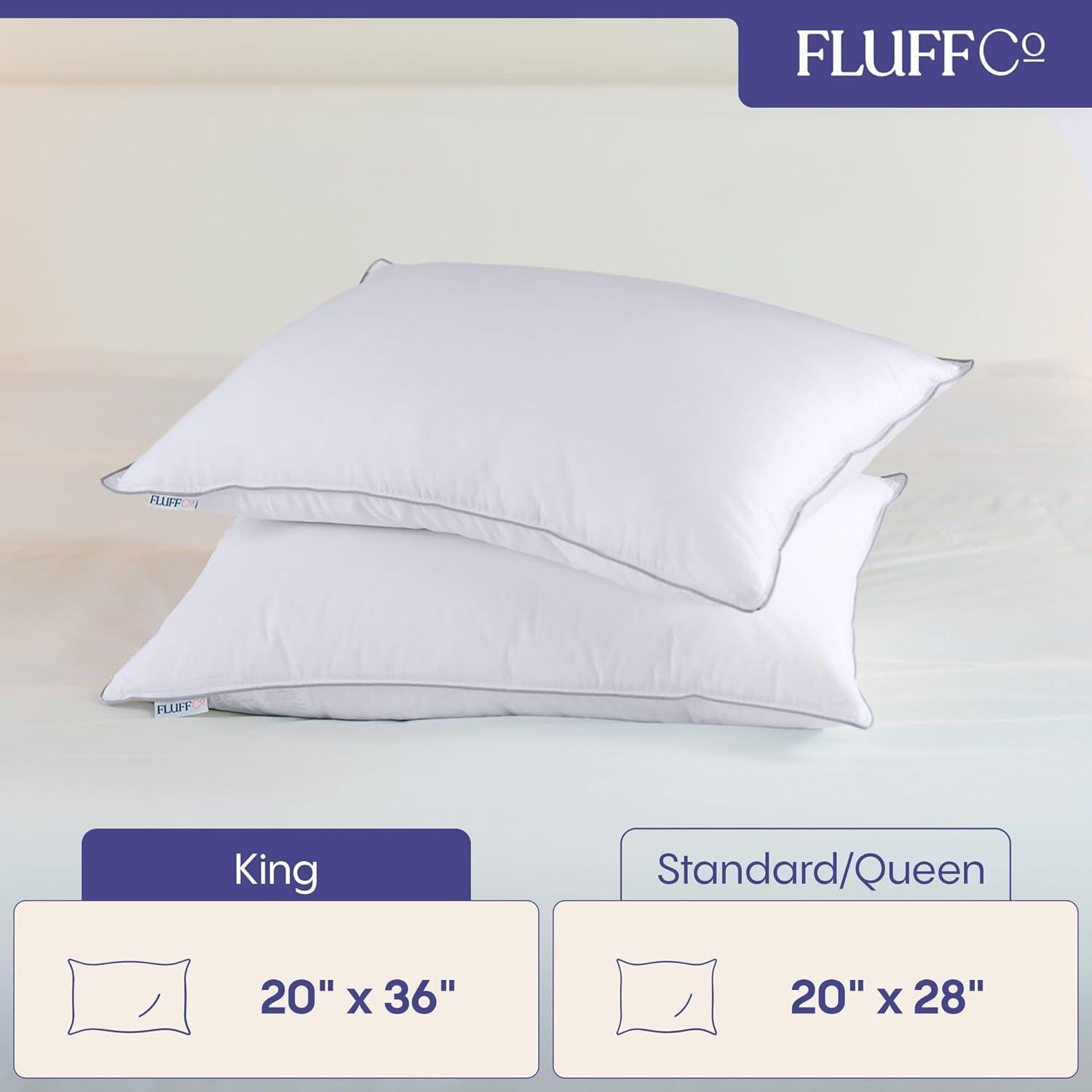 Juego de 2 almohadas King FluffCo alternativas a plumas