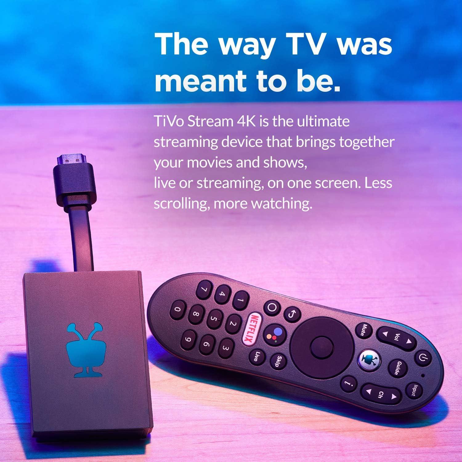 TiVo Stream 4K - Reproductor de Streaming 4K UHD con Android TV