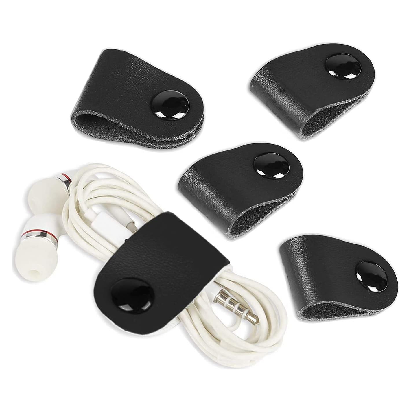 Organizador de Cables de Cuero Genuino Seabaras - Juego de 5