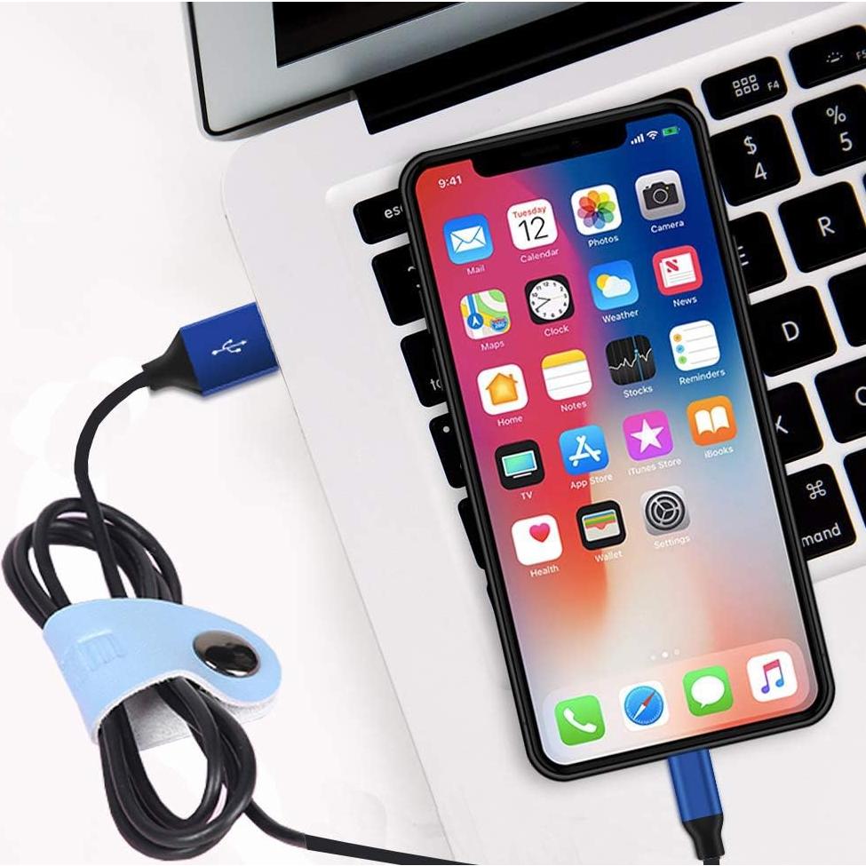 Organizador de Cables de Cuero Genuino Seabaras - Juego de 5