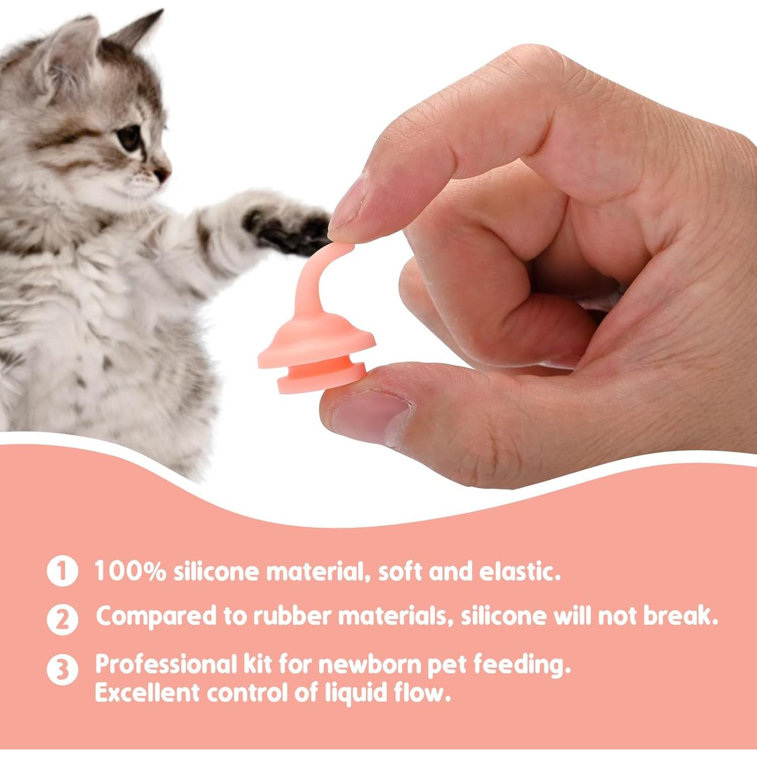 Paquete de 10 pezones de silicona para cachorros y gatitos