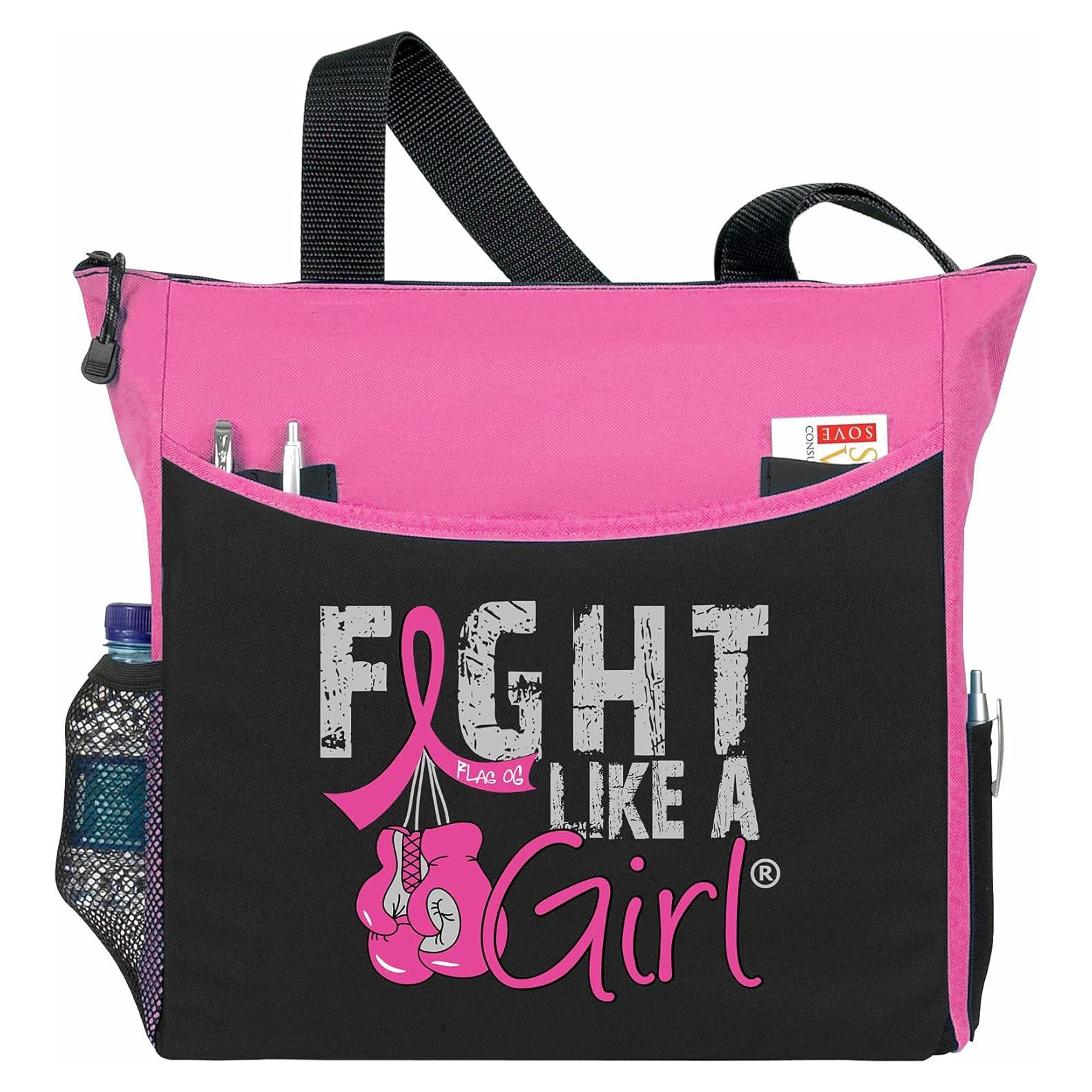 Bolsa Tote Lucha Como una Chica Knockout Rosa 5 Bolsillos