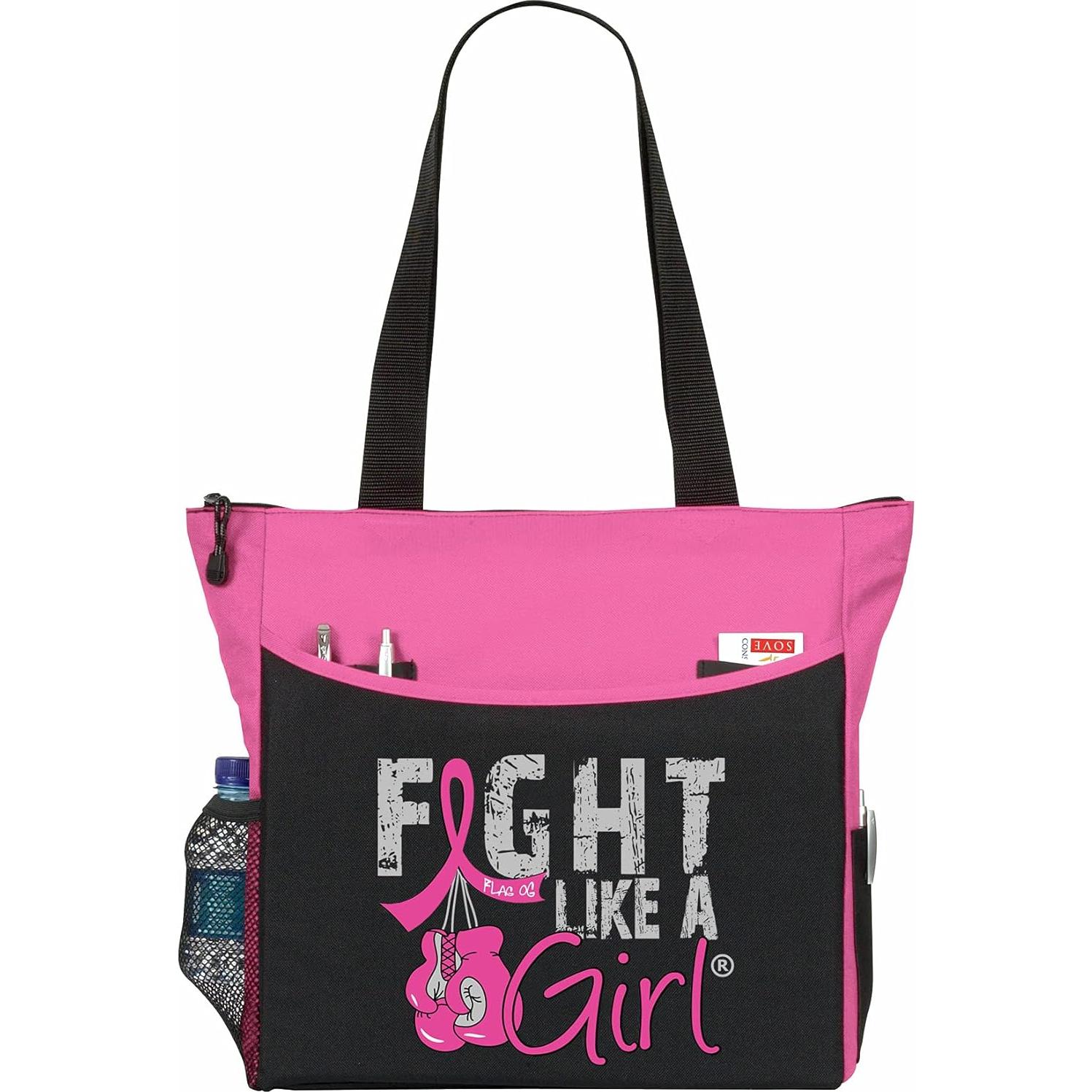 Bolsa Tote Lucha Como una Chica Knockout Rosa 5 Bolsillos