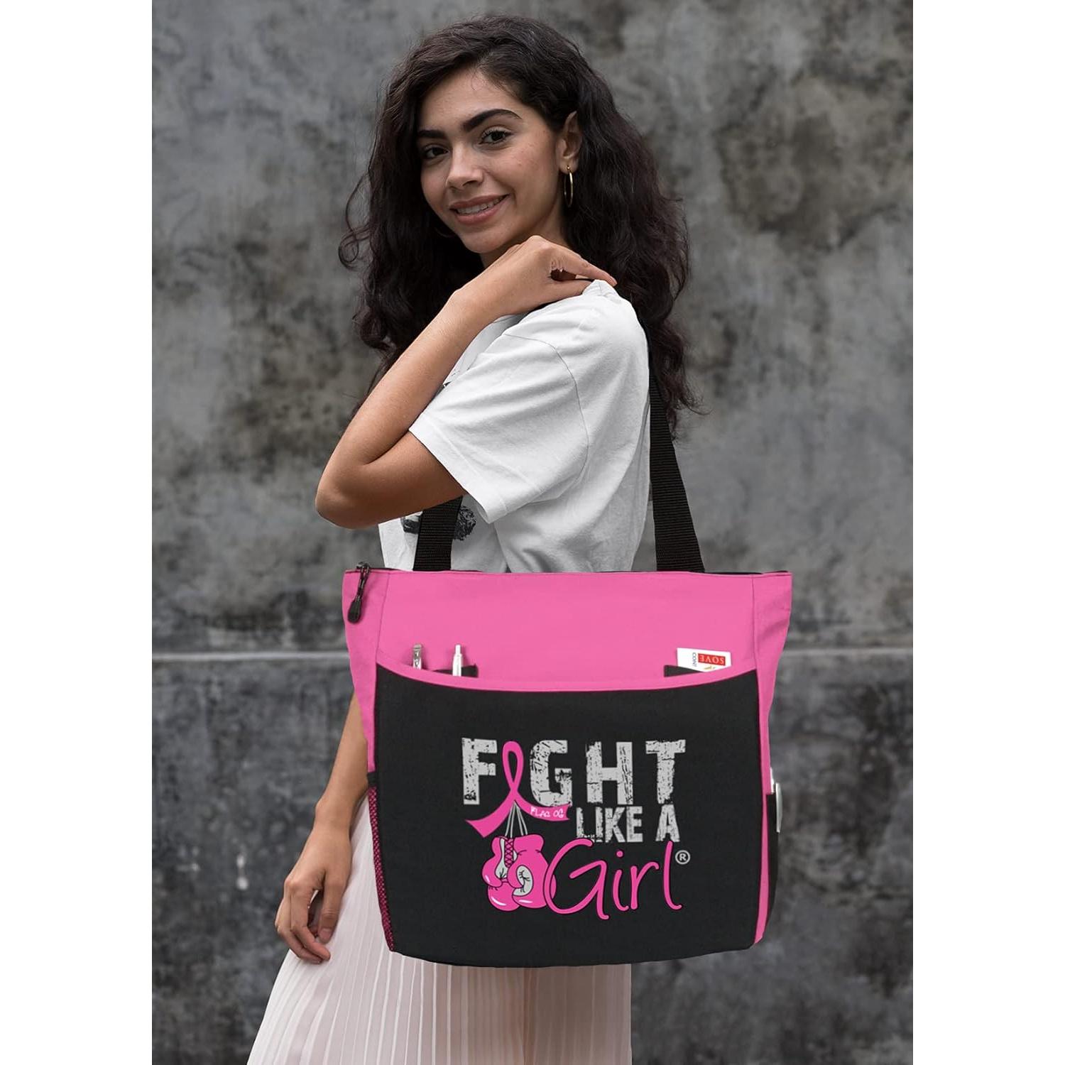 Bolsa Tote Lucha Como una Chica Knockout Rosa 5 Bolsillos