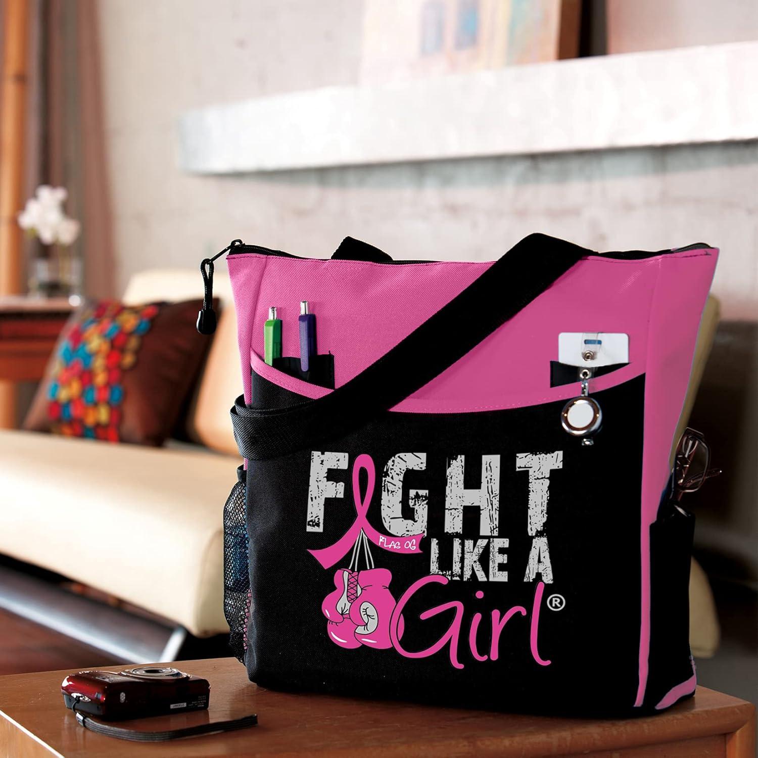 Bolsa Tote Lucha Como una Chica Knockout Rosa 5 Bolsillos