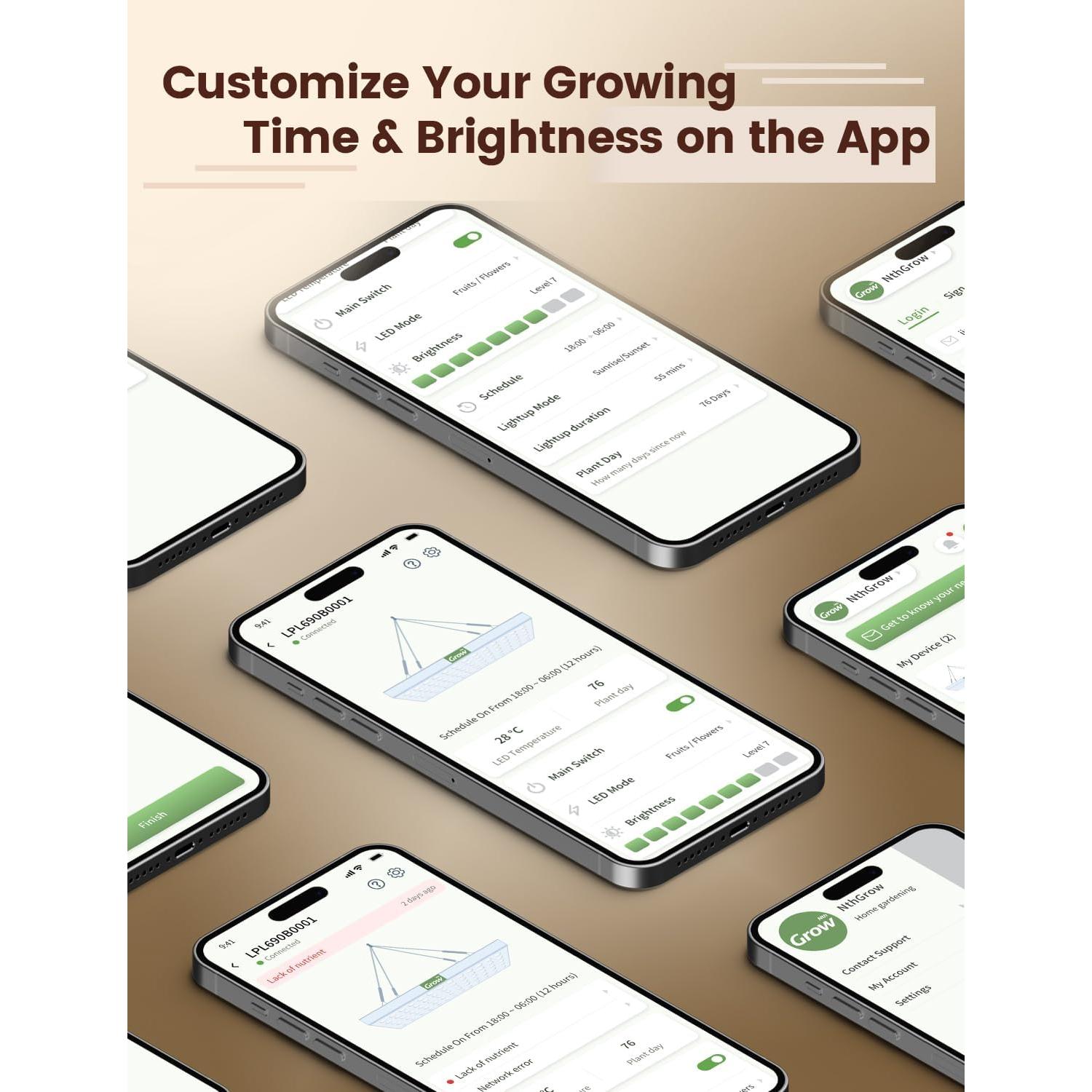 Luz de Crecimiento LED MetryGrow 48W Espectro Completo 0.61m