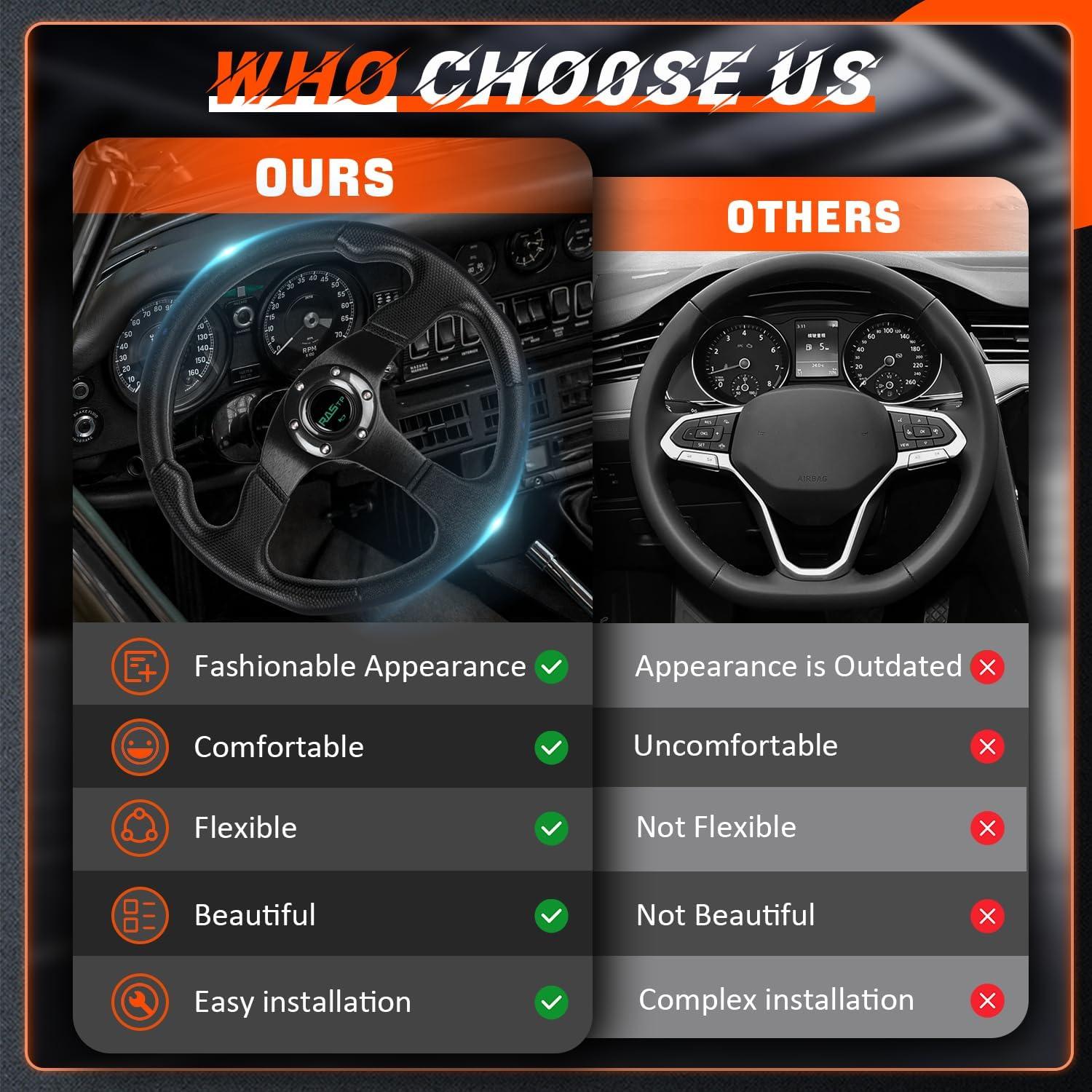 Volante de Carreras RASTP 34.5 cm Universal con Claxon