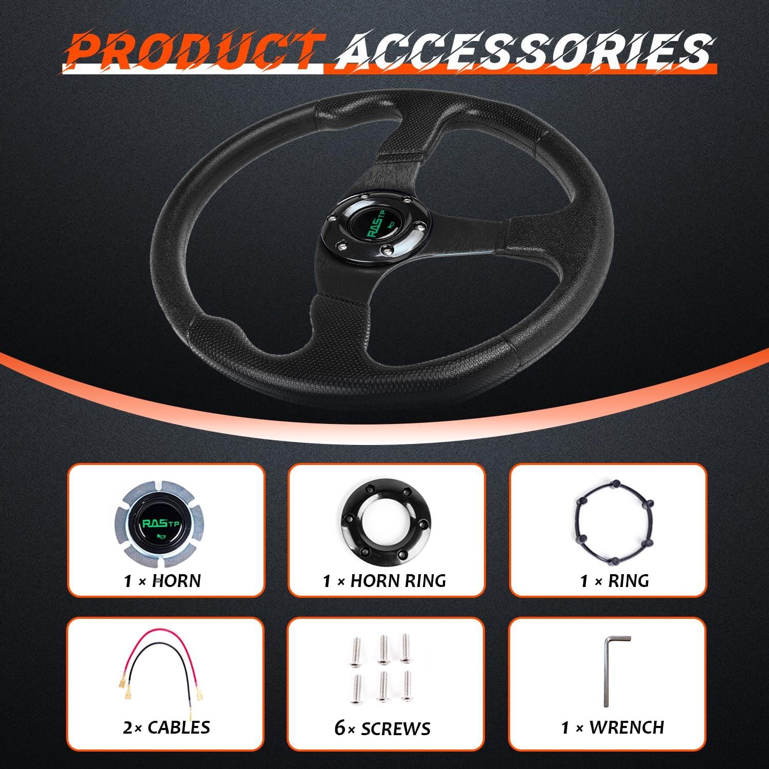 Volante de Carreras RASTP 34.5 cm Universal con Claxon