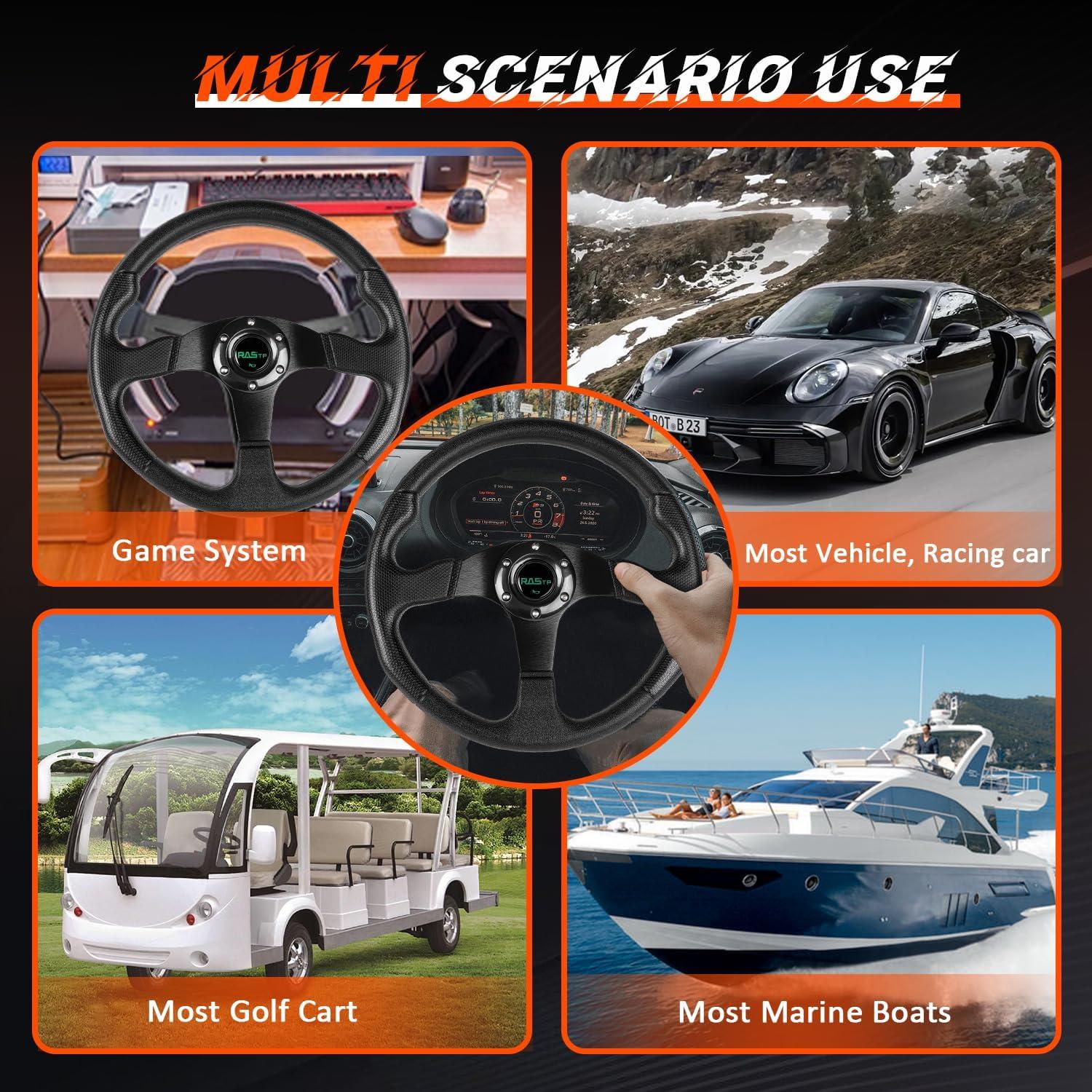 Volante de Carreras RASTP 34.5 cm Universal con Claxon