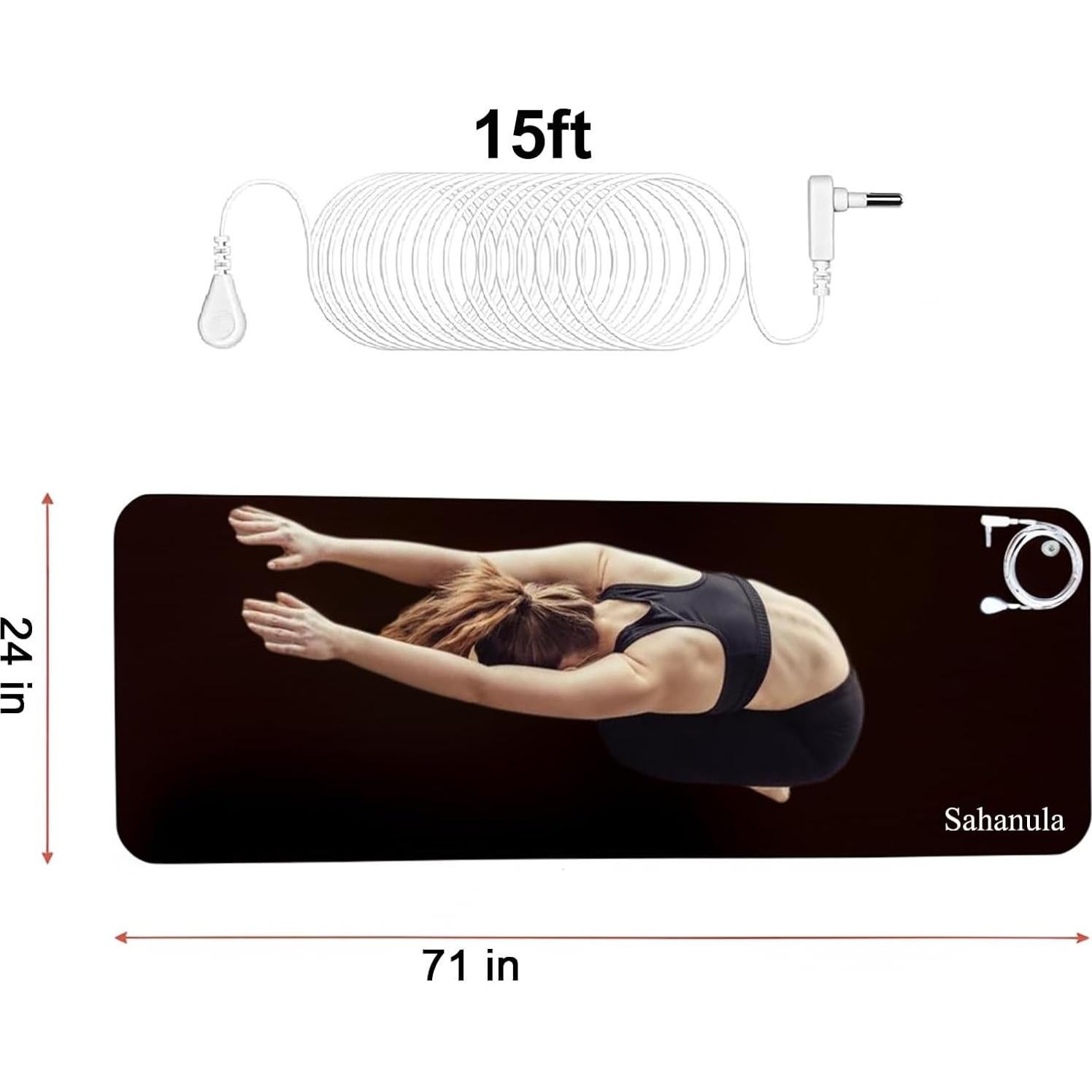 Alfombrilla de Yoga Sahanula Conexión a Tierra 180x60 cm Antideslizante