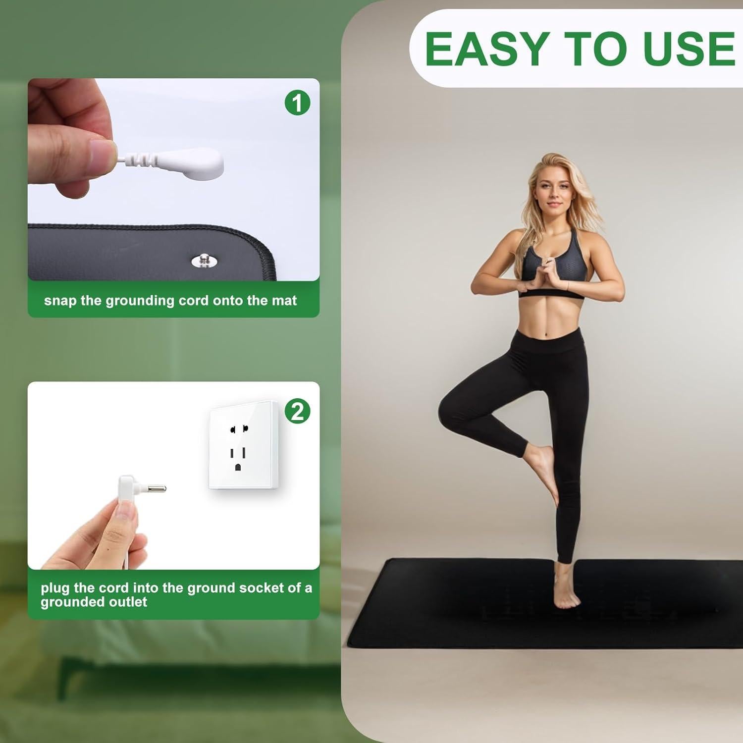 Alfombrilla de Yoga Sahanula Conexión a Tierra 180x60 cm Antideslizante