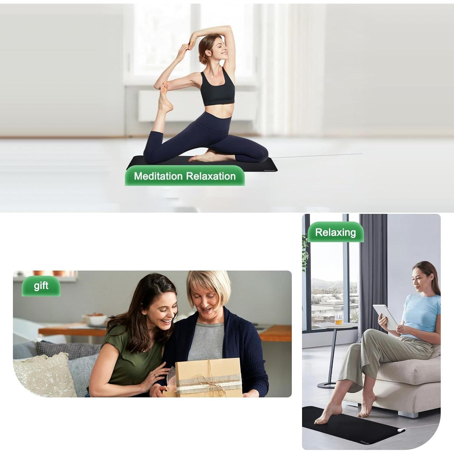 Alfombrilla de Yoga Sahanula Conexión a Tierra 180x60 cm Antideslizante