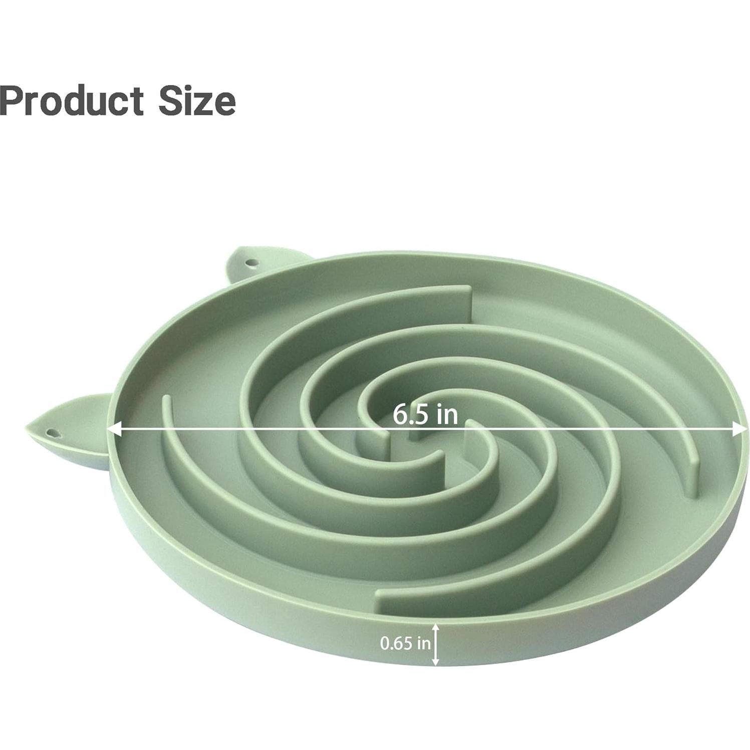 Comedero Lento de Silicona Bifeaw para Gatos - Verde y Azul