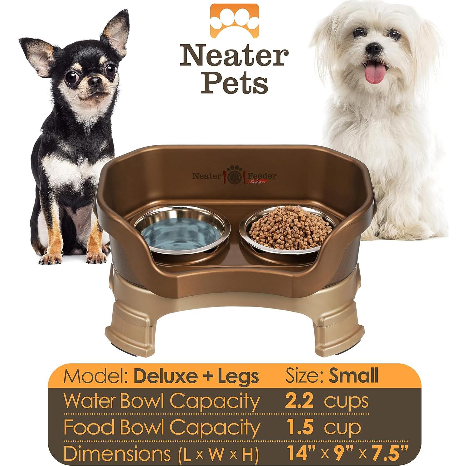 Neater Feeder Cuencos Elevados para Perros Pequeños Bronce