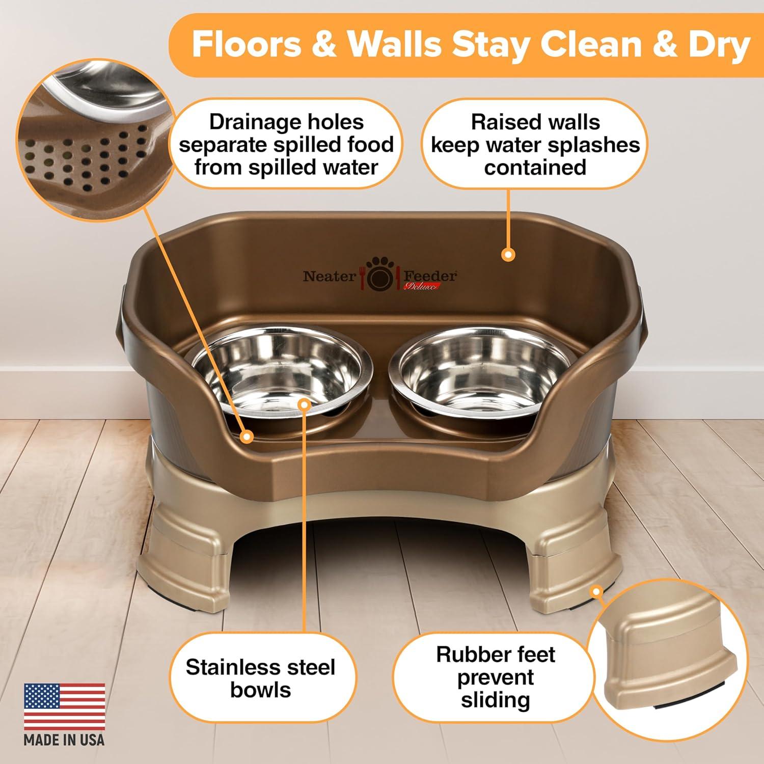 Neater Feeder Cuencos Elevados para Perros Pequeños Bronce