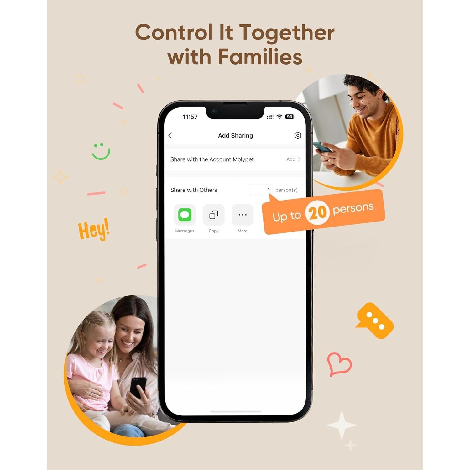 Comedero Automático Molypet 6L WiFi 2 Tazones para Gatos