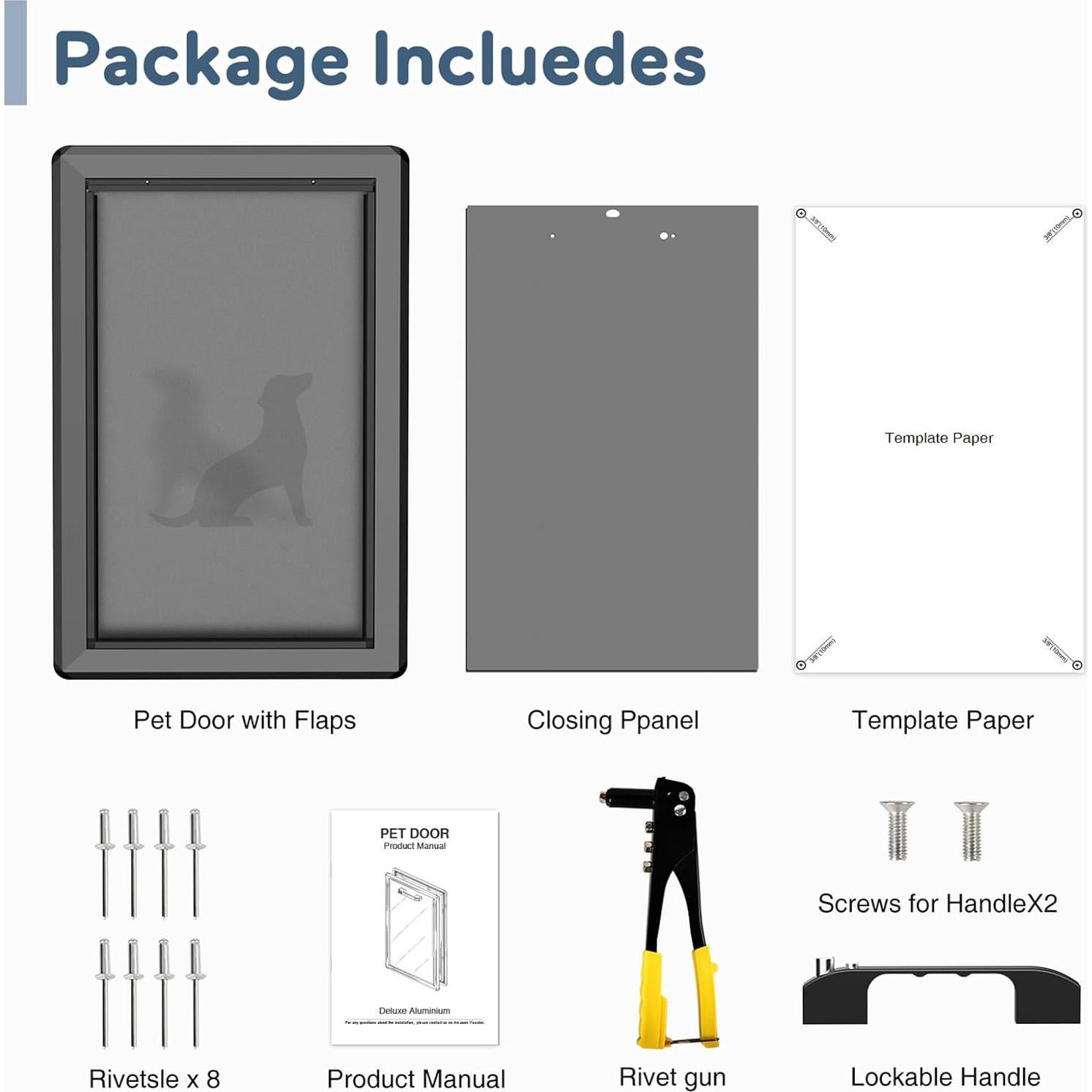 Puerta para Perros Yicostar XL Aluminio 99.79 kg 24.4x13.8 cm