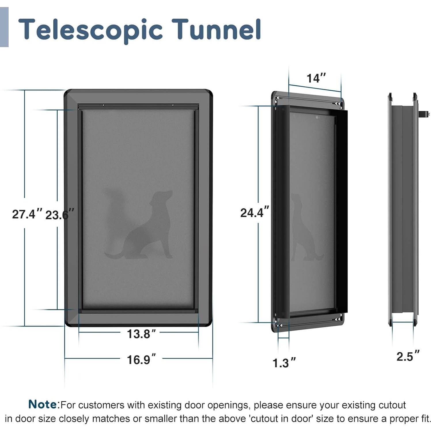 Puerta para Perros Yicostar XL Aluminio 99.79 kg 24.4x13.8 cm