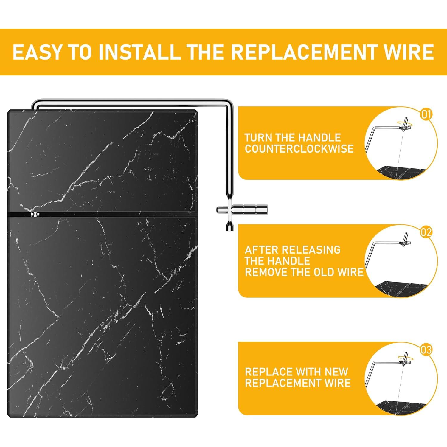 Cortador de Queso TOPULORS de Mármol 20x12.7cm con 5 Cables