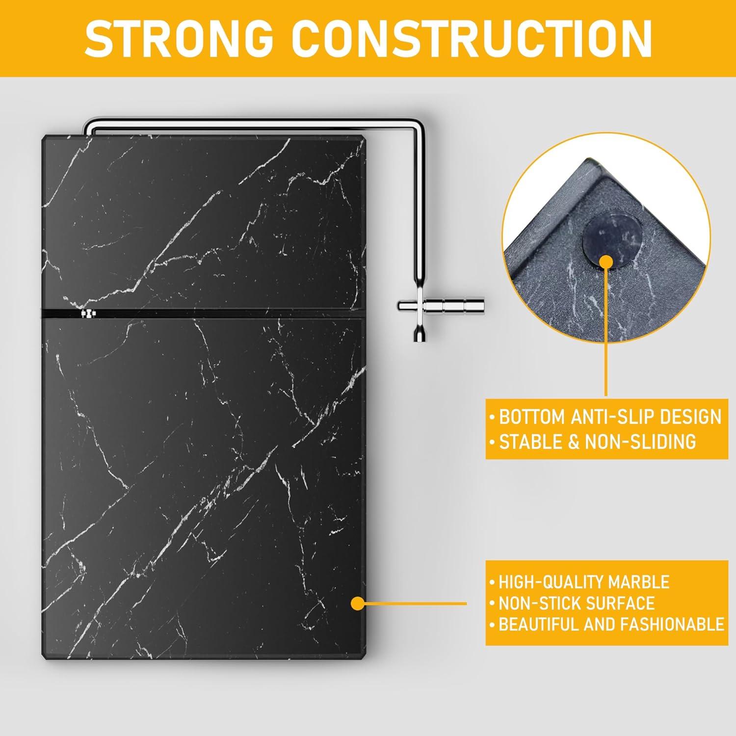 Cortador de Queso TOPULORS de Mármol 20x12.7cm con 5 Cables