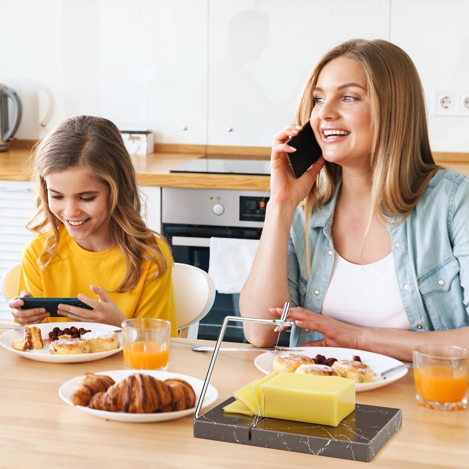 Cortador de Queso TOPULORS de Mármol 20x12.7cm con 5 Cables