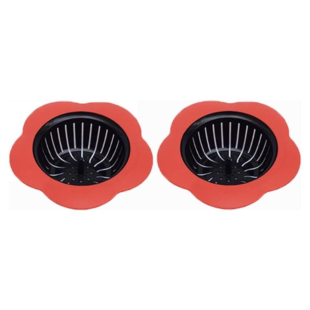 Colador de Fregadero de Silicona Tmflove 2 Piezas Rojo 11.4 cm