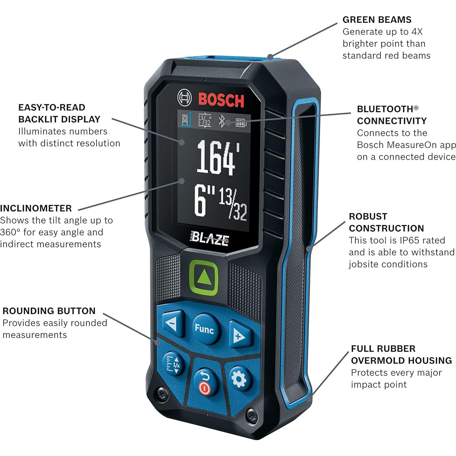 Medidor de Distancia Láser Bosch GLM165-27CGL 50.29m Verde