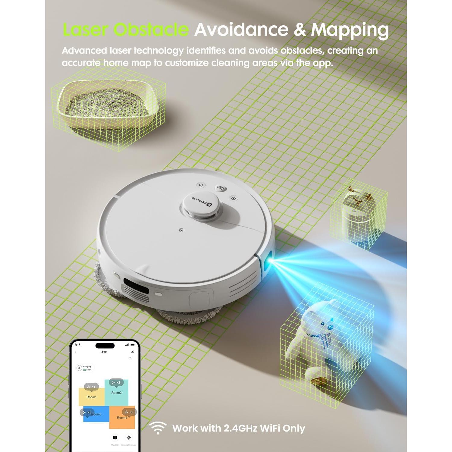 Aspiradora Robótica Extravis V5 8500Pa Autovaciable