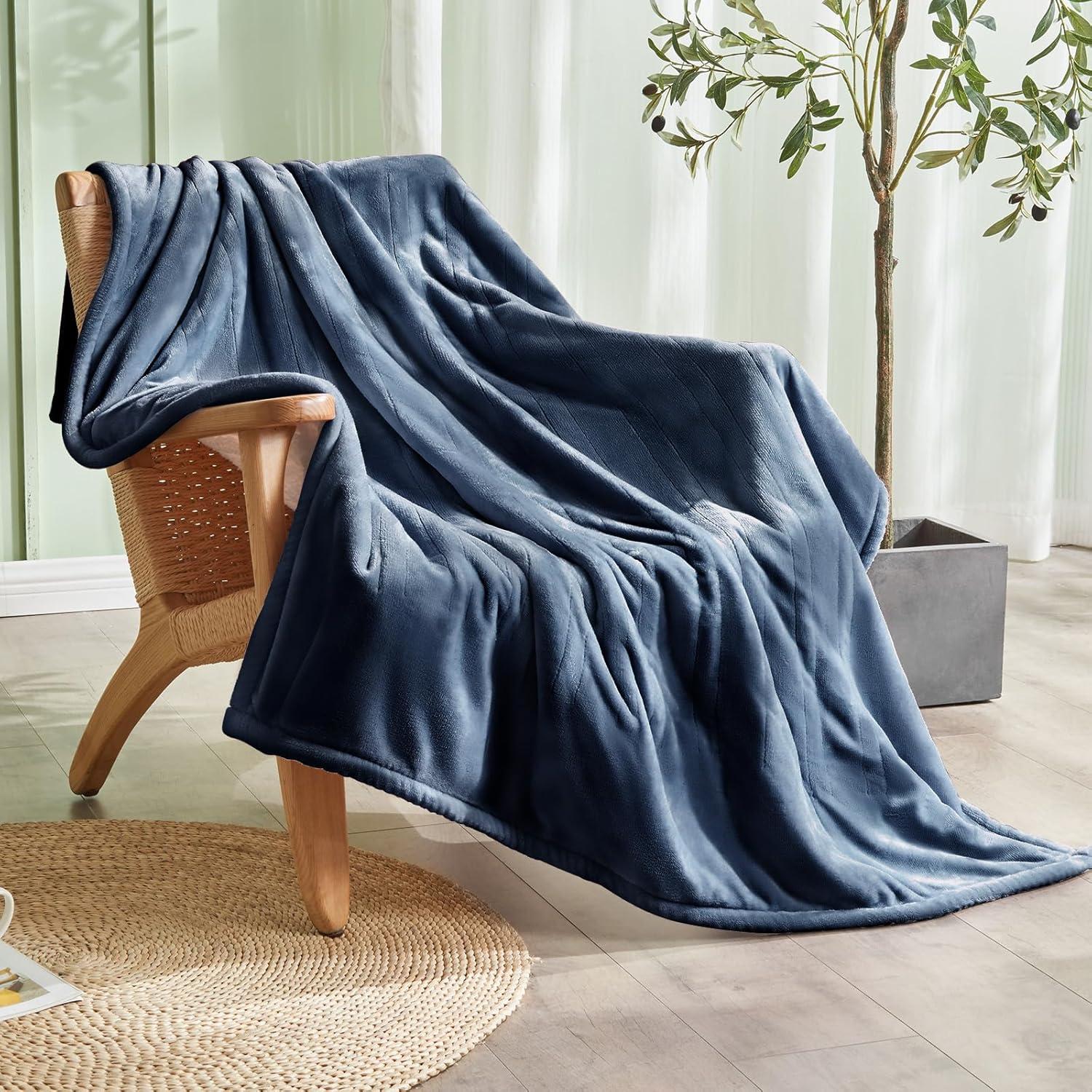 Manta Eléctrica Calentada PTQ 127x152cm Franela Azul 6 Niveles