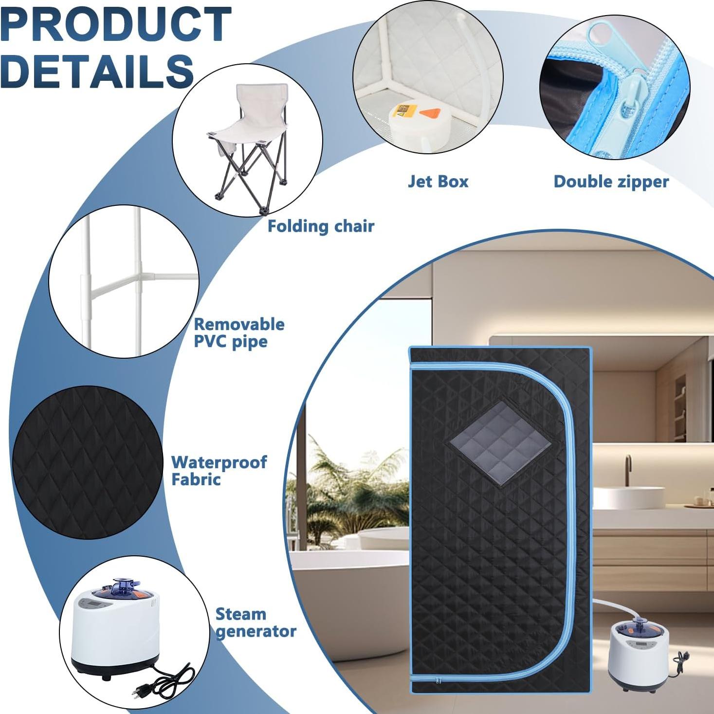 Sauna de Vapor Portátil Hainan Kang 602MS Verde 1000W