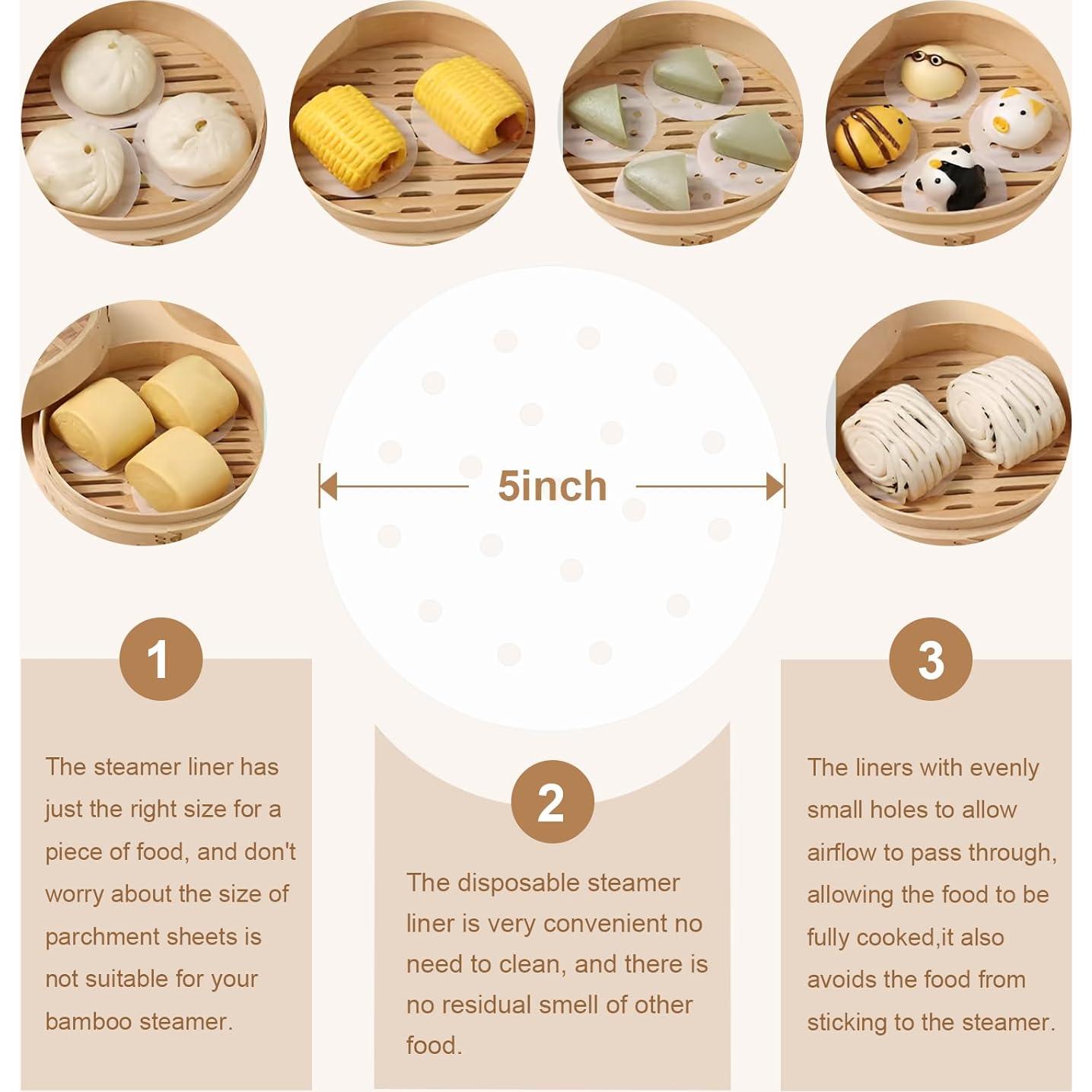 200 Forros de Papel para Freidora de Aire 5" HTBMALL Antiadherente