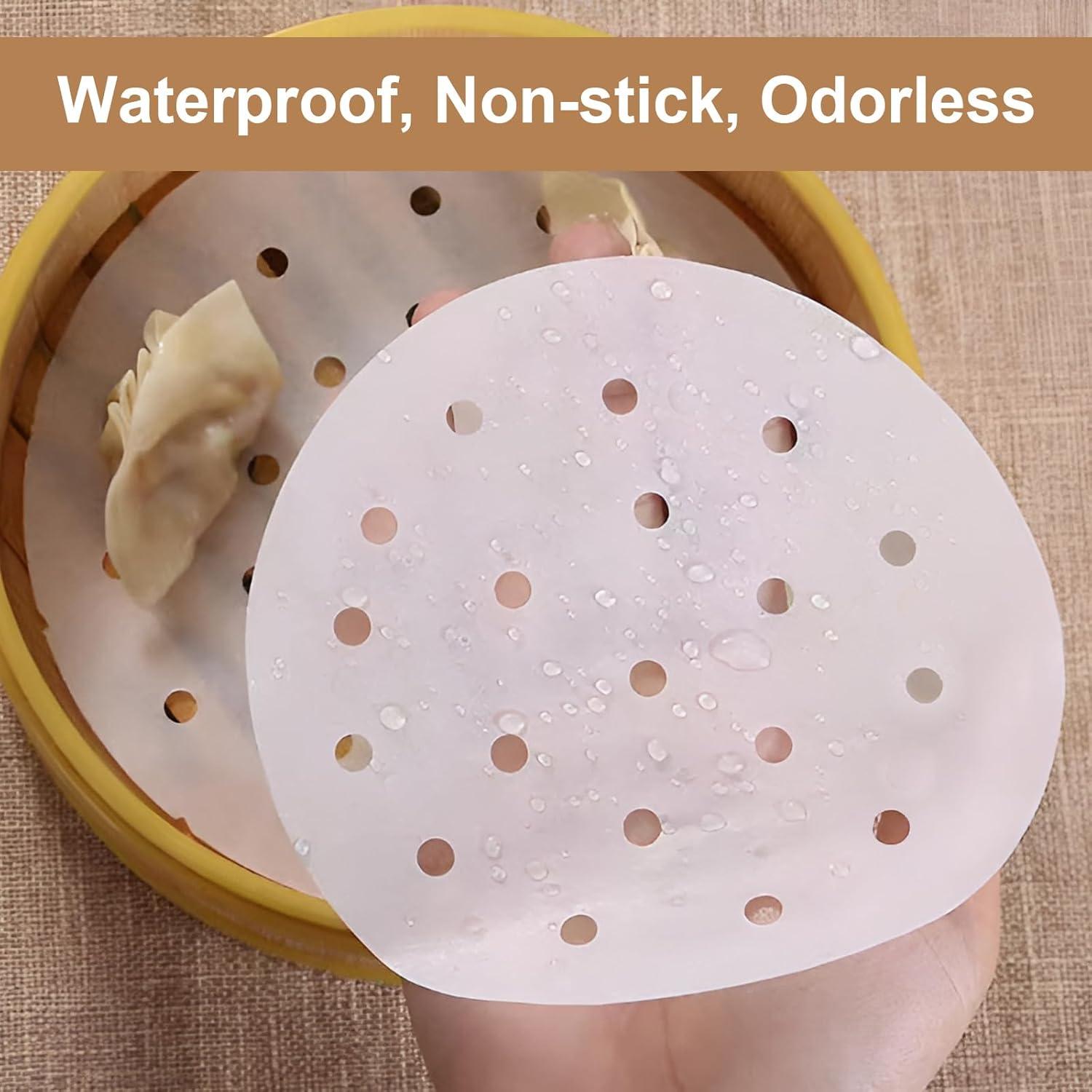 200 Forros de Papel para Freidora de Aire 5" HTBMALL Antiadherente