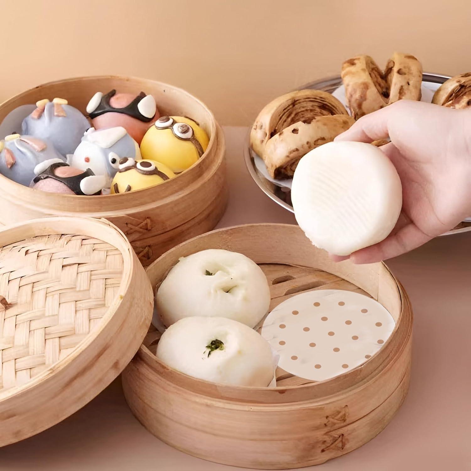 200 Forros de Papel para Freidora de Aire 5" HTBMALL Antiadherente