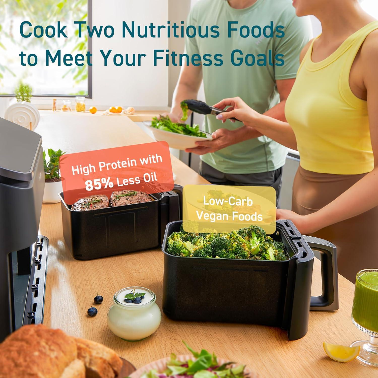 Freidora de Aire Doble COSORI 9Qt 10 en 1 Apta para Lavavajillas