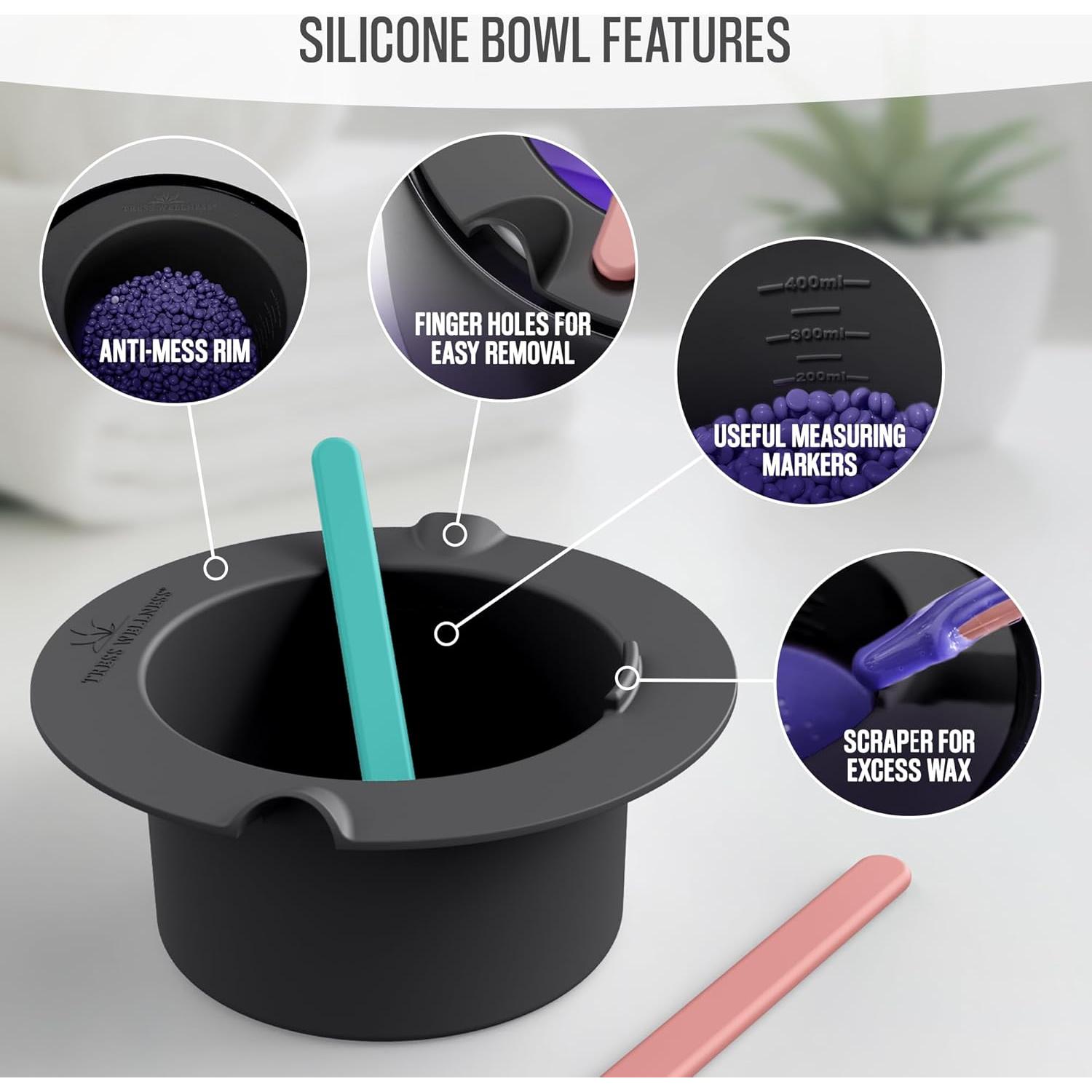 Forro de silicona para calentador de cera Tress Wellness - Negro