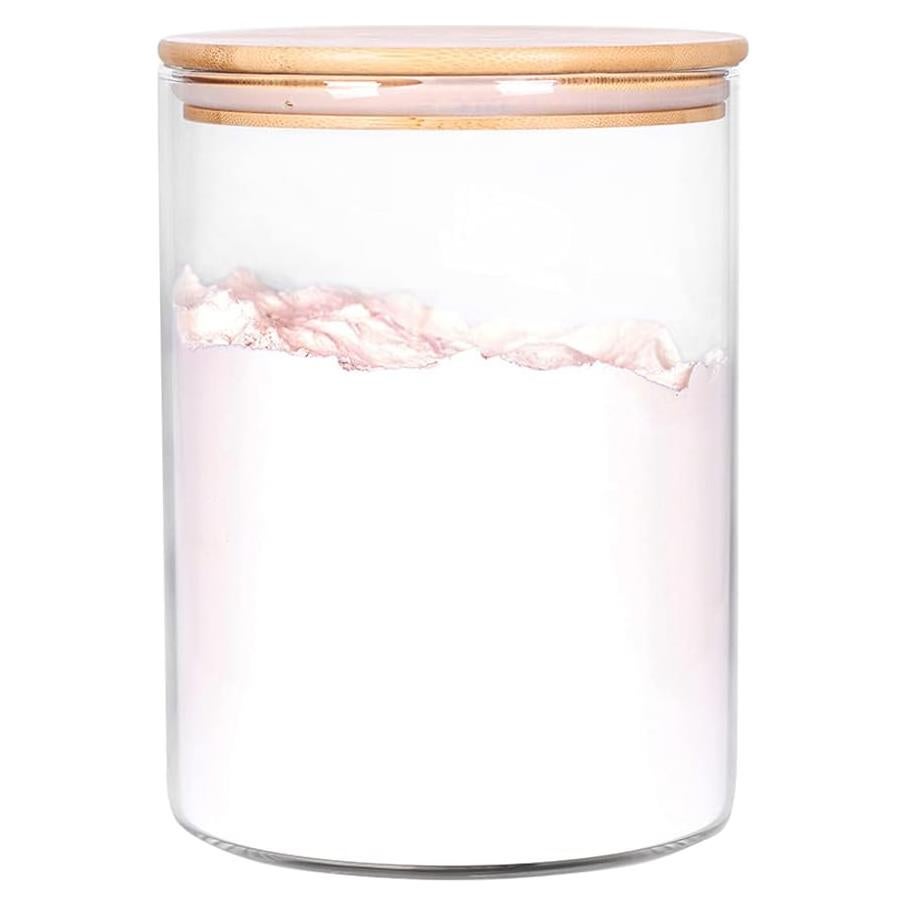 Contenedor de Harina Hermético de Vidrio CZFWin 3L con Tapa de Bambú