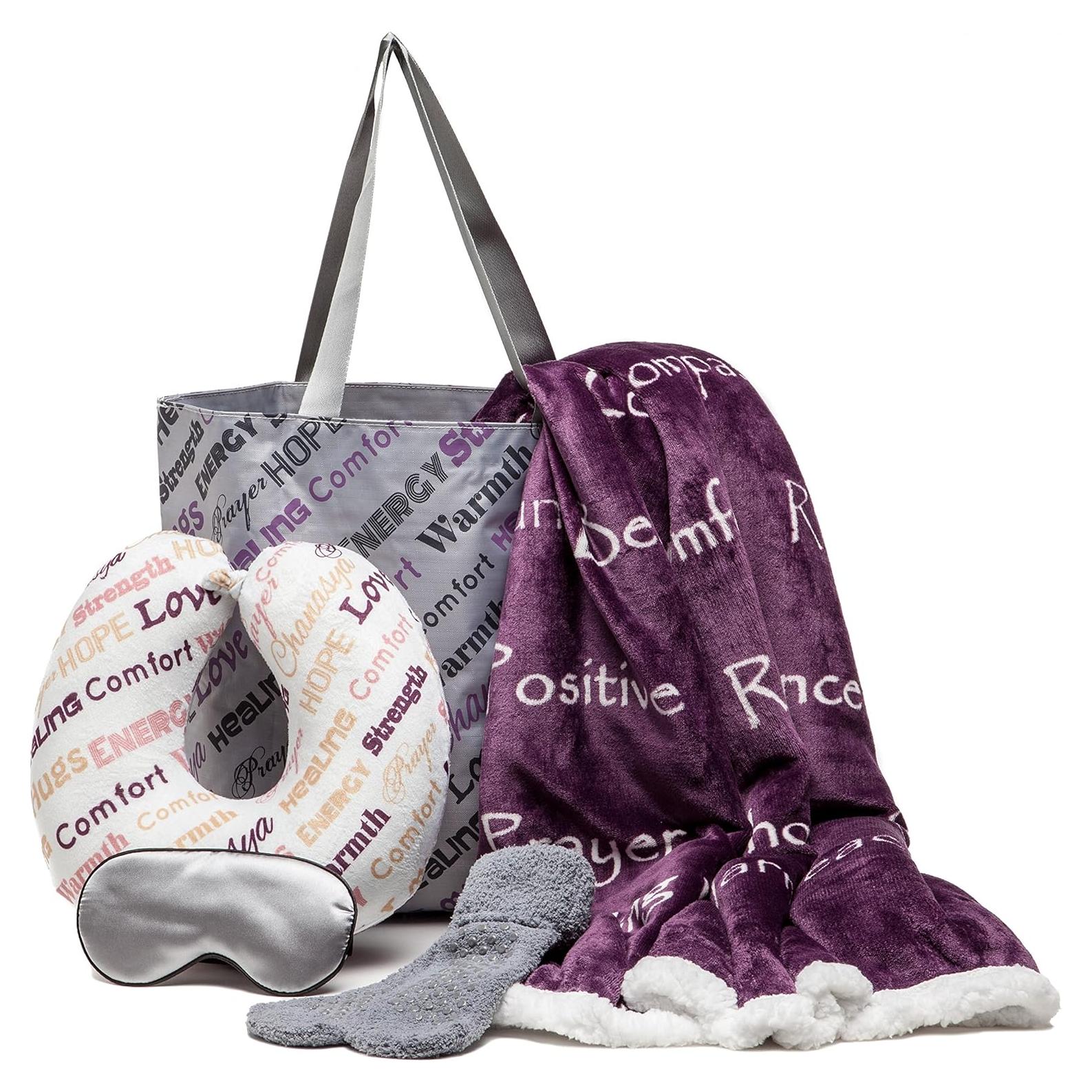 Chanasya Set de Regalo 5 Piezas Manta Almohada Bolsa Calcetines