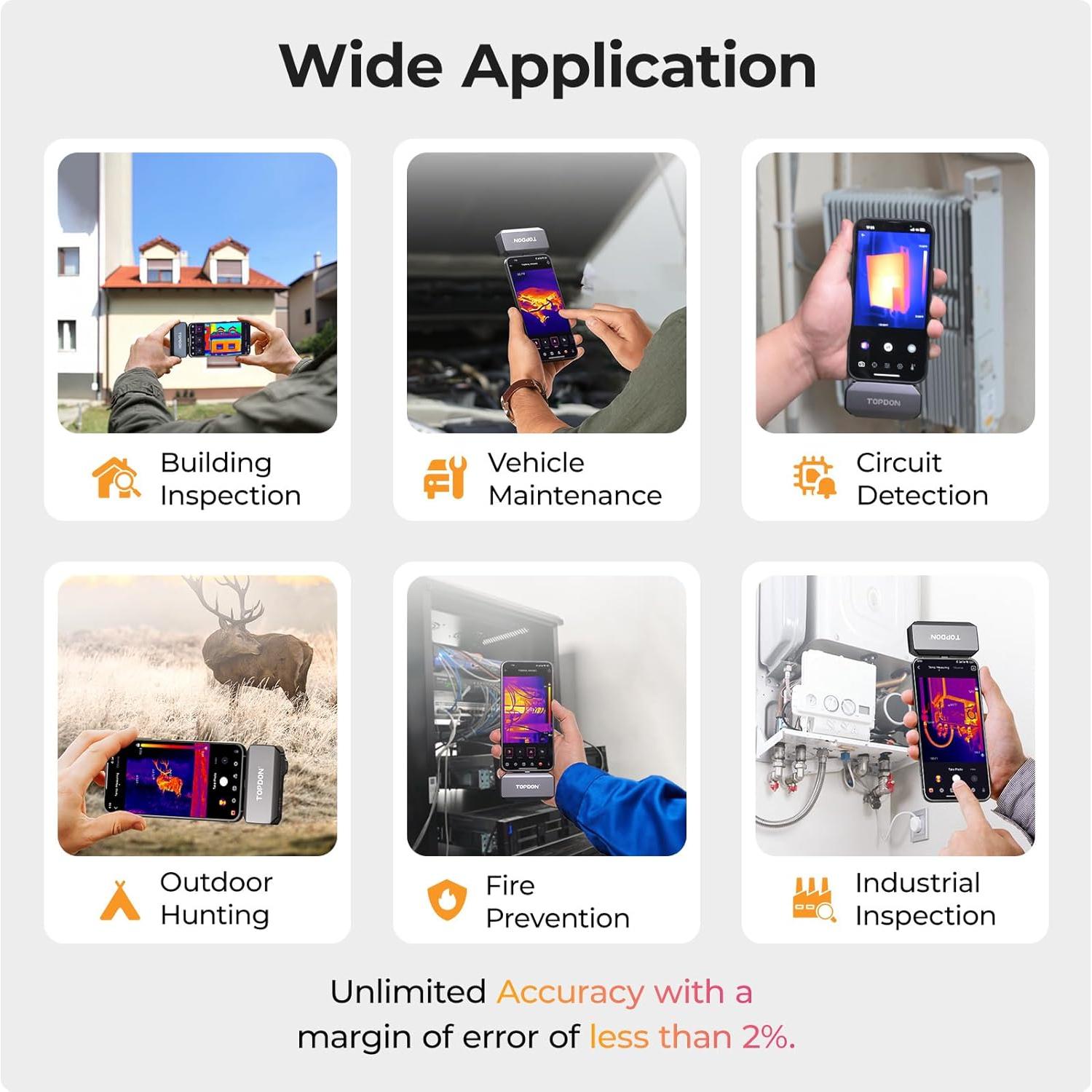 Cámara Térmica TOPDON TC002C, 512x384, USB-C para iPhone