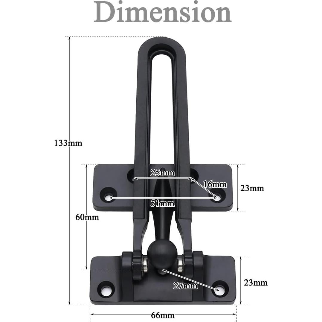 Guardia de Cerradura de Seguridad Ekris para Puerta Negra