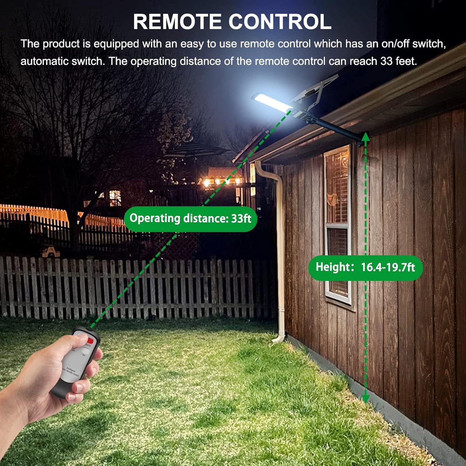 Luz Solar de Inundación Engrepo 15000lm IP67 con Control Remoto