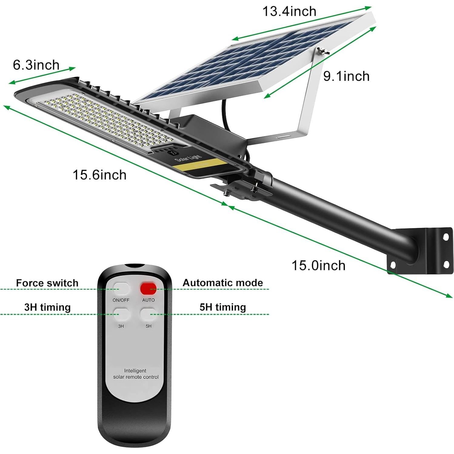 Luz Solar de Inundación Engrepo 15000lm IP67 con Control Remoto