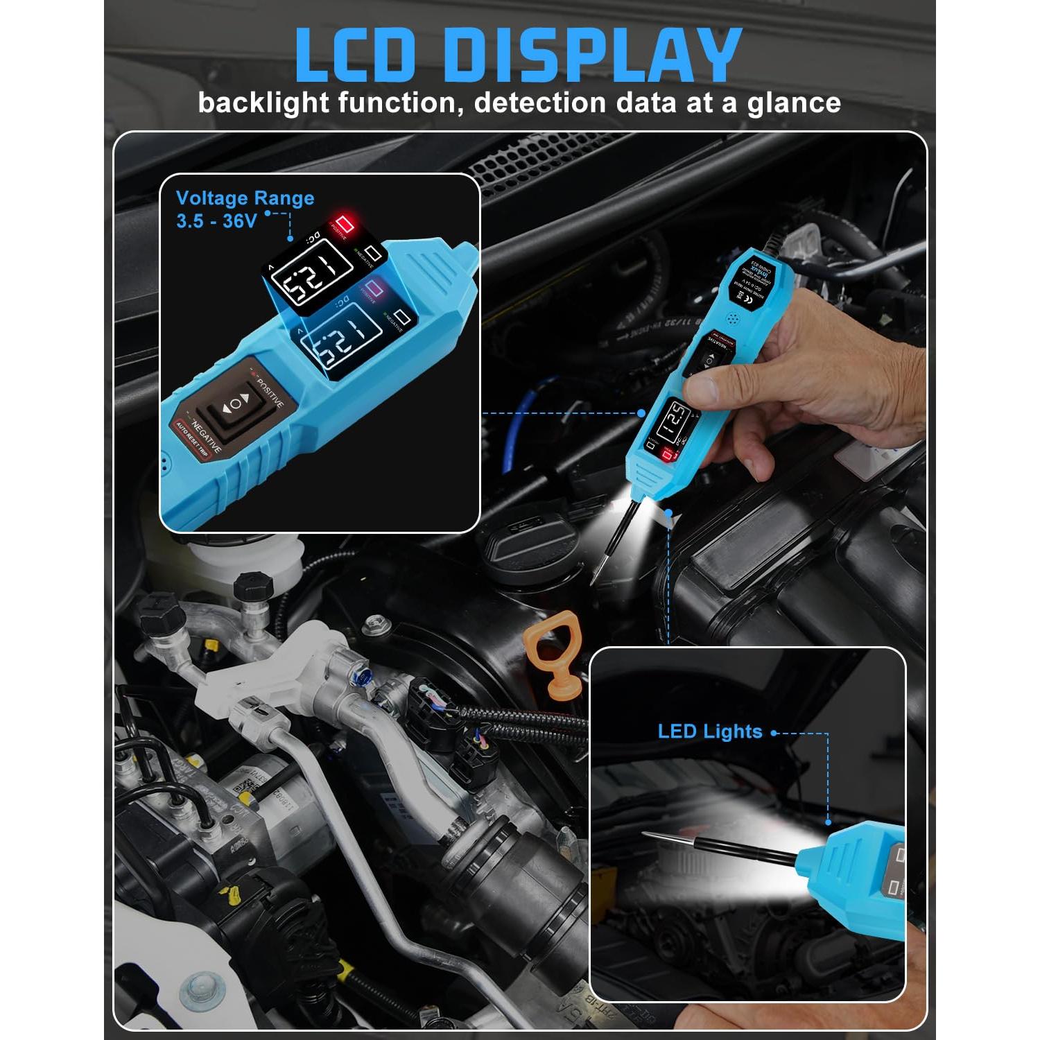 Probador de Circuito Automotriz Multifuncional Invtux 3.5-36V