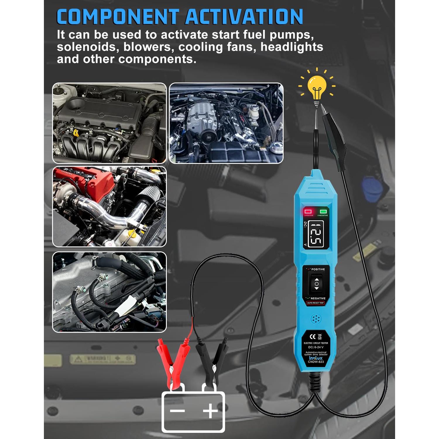 Probador de Circuito Automotriz Multifuncional Invtux 3.5-36V